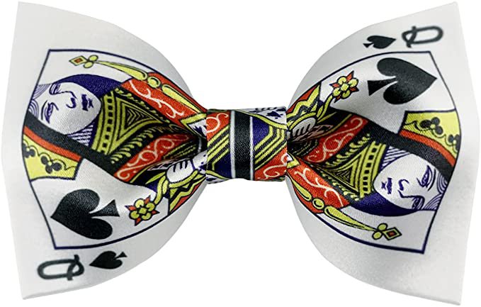 Poker Suit Playing Cards Bowties Pre-tied Adjustable Bow Tie for Men (Spade King) at Amazon Men’s Clothing store