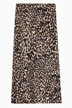 Leopard Print Bias Midi Skirt | Topshop