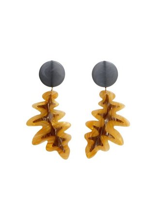 MANGO Leaves pendant earrings