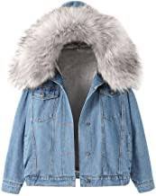 faux fur hood jean jacket baddie - Google Search