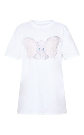 White Disney Dumbo Print Oversized T Shirt | PrettyLittleThing USA