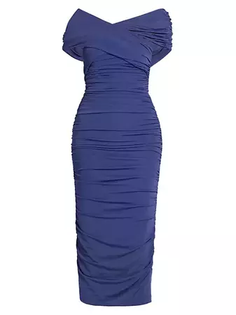 Shop Giorgio Armani Ruched Jersey Midi-Dress | Saks Fifth Avenue