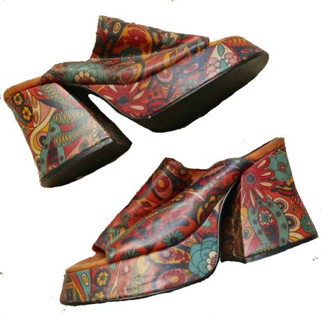 70s psychedelic chunky platform heels