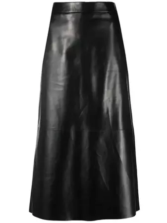 Alexander McQueen A-line Leather Skirt - Farfetch