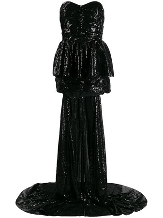 Attico Sequinned Gown With Cape - Farfetch