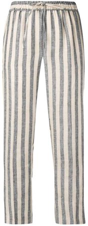 striped regular fit trousers