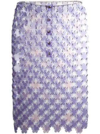 Shop purple Paco Rabanne floral mini skirt with Express Delivery - Farfetch