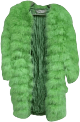 green fur coat