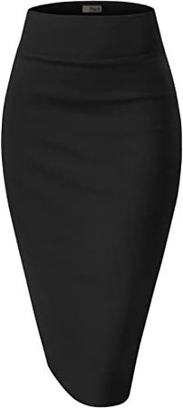 Amazon.com: H&C Women Premium Nylon Ponte Stretch Office Pencil Skirt High Waist Made in The USA Below Knee : Clothing, Shoes & Jewelry