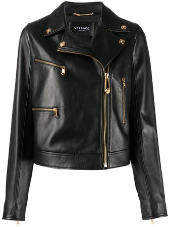 Versace Leather Biker Jacket - Farfetch