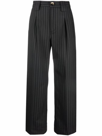 GANNI pinstripe wide-leg trousers - FARFETCH