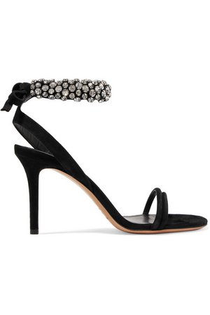 Isabel Marant | Alrin crystal-embellished suede sandals | NET-A-PORTER.COM