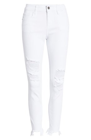 HIDDEN JEANS Ripped Raw Step Hem Ankle Skinny Jeans | Nordstrom