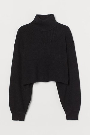 Короткие свитер с воротом - Черный - Женщины | H&M RU