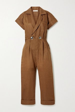 Brown Rumi linen jumpsuit | NICHOLAS | NET-A-PORTER
