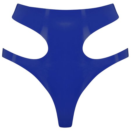 Latex Cut Out Thong - Blue | Elissa Poppy | Wolf & Badger