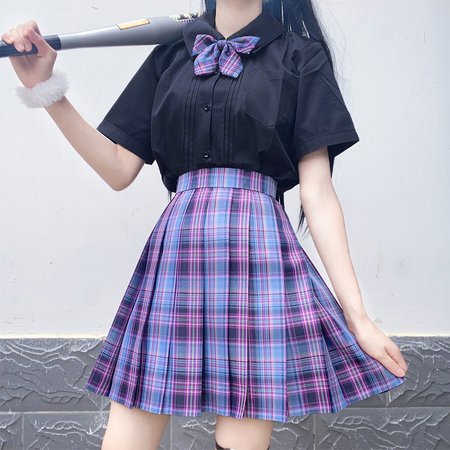 Full set New School Girl Uniform Pleated Skirts Japanese School Uniform High Waist A Line Plaid Skirt Sexy JK Uniforms for Woman|School Uniforms| - AliExpress