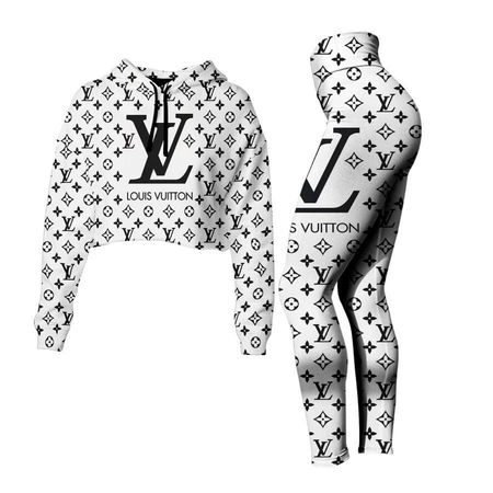Louis Vuitton Louis Vuitton Black White Croptop Hoodie Legging Set For  Women Luxury LV – Let the colors inspire you!