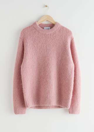 Oversized Wool Knit Jumper - Light Pink - Sweaters - & Other Stories pink