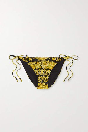 Printed Bikini Briefs - Gold
