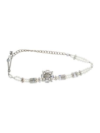 Chanel Faux Pearl & Crystal CC Cross Belt - Accessories - CHA303678 | The RealReal