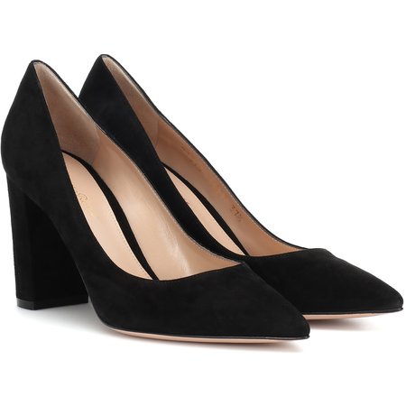 Gianvito Rossi Piper 85 Black Suede Pumps - Kate Middleton Shoes - Kate's Closet