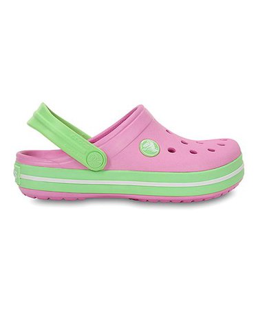 Zulily Crocs Carnation & Green Glow Crocband™ Clog - Infant, Toddler & Girls