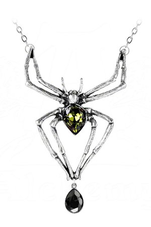 Emerald Venom Spider Necklace by Alchemy Gothic | Gothic