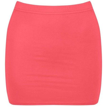 coral pink mini skirt