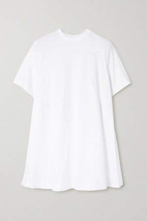 White Embroidered cotton-jersey and faille mini dress | Alexander McQueen | NET-A-PORTER