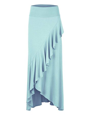 LL Womens Wrapped High Low Ruffle Maxi Skirt - Made in USA at Amazon Women’s Clothing store: