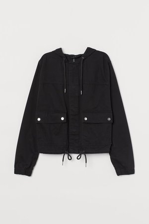 Short Hooded Jacket - Black - Ladies | H&M US