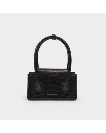 Marge Sherwood Grandma Mini Croc-effect Leather Top Handle Bag in Black - Save 7% - Lyst