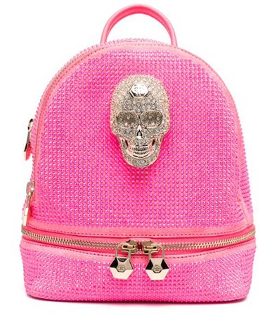 Philipp Plein crystal pink backpack