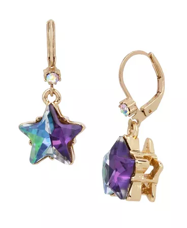 Betsey Johnson Two-Tone Star Drop Earrings & Reviews - Earrings - Jewelry & Watches - Macy's