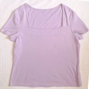 square neck purple shirt