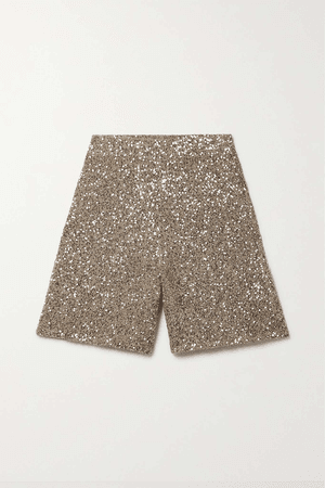 LAPOINTE Sequin-embellished cashmere and silk-blend shorts $1,350