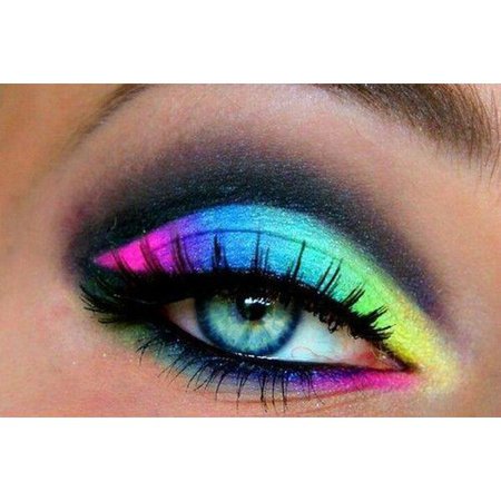 Neon Rainbow Eye Makeup