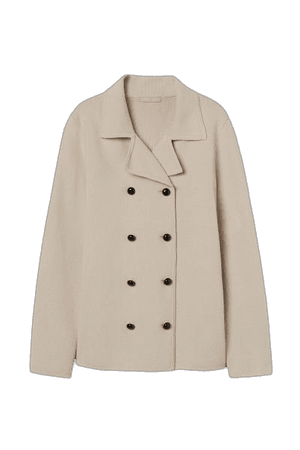 Double-breasted Cardigan Light beige