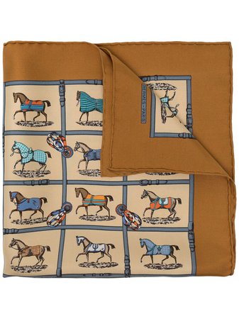 Hermès 1974 pre-owned horse print silk scarf - FARFETCH