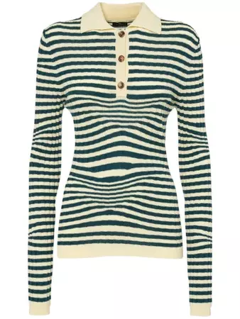 Striped wool knit polo sweater - Etro - Women | Luisaviaroma