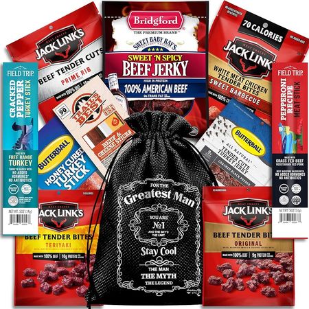 Amazon.com : Beef Jerky Gift Baskets For Men - Dad Gifts, Birthday Gifts For Men Who Have Everything With Beef Jerky Variety Pack - Mens Gifts, Dad Birthday Gift, Care Package For Men, Husband Birthday Gift By : Grocery & Gourmet Food