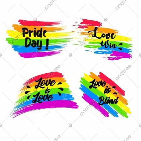 Pride Day Label Collection In Brush Style, Same, Stickers, Rainbow PNG and Vector with Transparent Background for Free Download