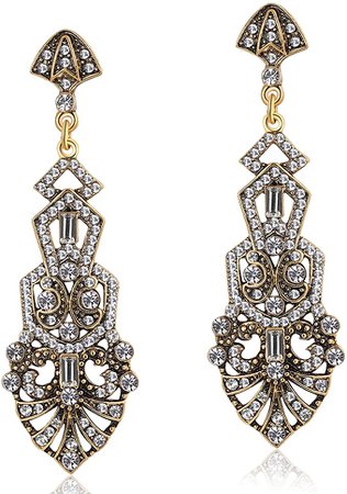 Coucoland 1920s Flapper Earrings Roaring 20s Great Gatsby Rhinestone Earrings (Stly2-Gold): Amazon.ca: Clothing & Accessories