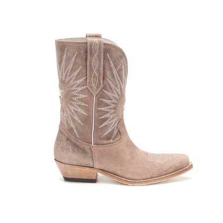 JESSICABUURMAN – WILNO Suede Western Cowboy Ankle Boots