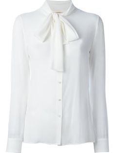 white blouse ribon tied