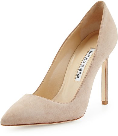 Manolo Blahnik Bb Suede Point Toe Pump Beige | Where to buy & how to wear