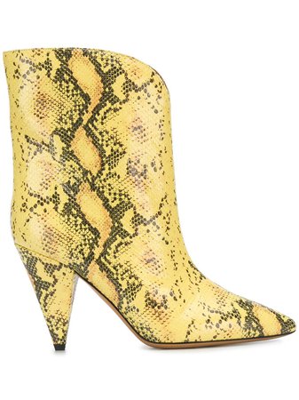 Isabel Marant Leinee Snakeskin Print Boots Ss20 | Farfetch.com