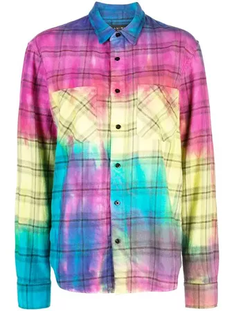 Amiri rainbow plaid shirt