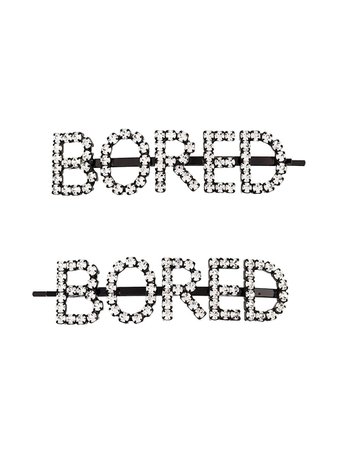 Black Ashley Williams Bored Crystal-Embellished Hair Pins | Farfetch.com